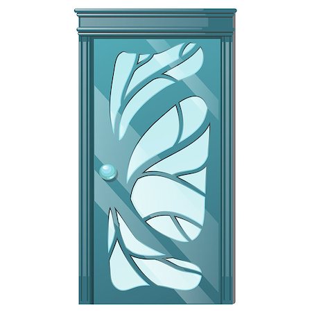 front door closed inside - Entrance door with exquisite ornamentation. Vector illustration. Filigree ornament. Foto de stock - Super Valor sin royalties y Suscripción, Código: 400-09153690