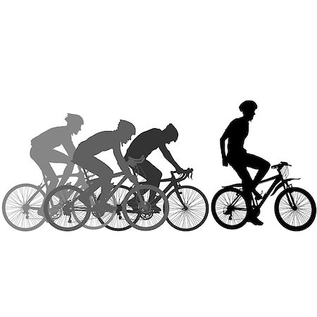 simsearch:400-05747698,k - Silhouettes of racers on a bicycle, fight at the finish line. Stock Photo - Budget Royalty-Free & Subscription, Code: 400-09153709