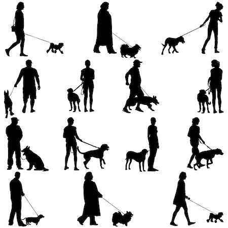 simsearch:400-09081887,k - Set ilhouette of people and dog. Vector illustration. Fotografie stock - Microstock e Abbonamento, Codice: 400-09153703
