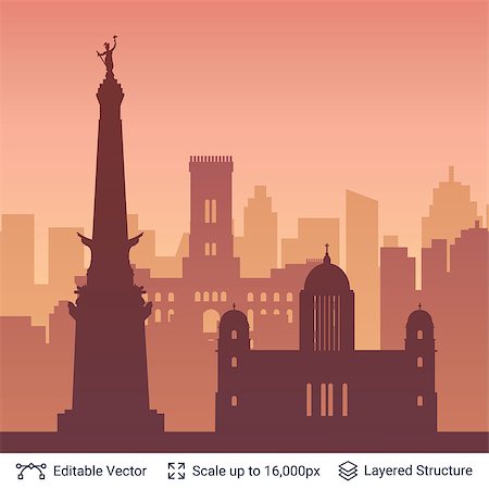 simsearch:400-09110468,k - Flat well known silhouettes. Vector illustration easy to edit for flyers, posters or book covers. Stockbilder - Microstock & Abonnement, Bildnummer: 400-09153828