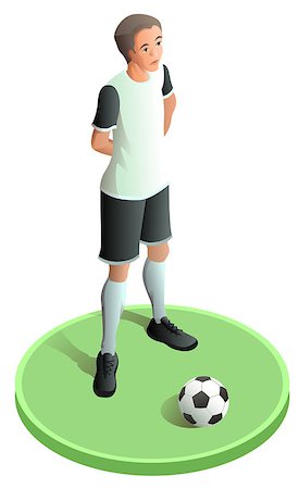 flat soccer ball - Soccer player in abstract uniform and ball. Isometric isolated vector icon illustration Stock Photo - Budget Royalty-Free & Subscription, Code: 400-09153917