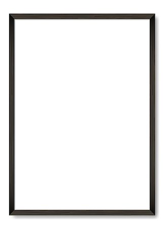 simsearch:400-08752677,k - Blank picture frame template. Realistic black frame with shadow on white for photo or poster. Vertical orientation A4 Stock Photo - Budget Royalty-Free & Subscription, Code: 400-09153991