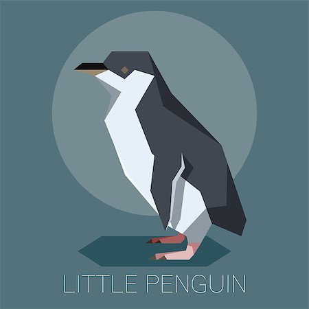 simsearch:400-06736341,k - Vector image of the square-angled Flat Little Penguin Stock Photo - Budget Royalty-Free & Subscription, Code: 400-09170619