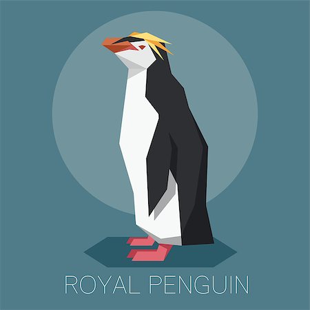 simsearch:400-06638994,k - Vector image of the square-angled Flat Royal penguin Foto de stock - Super Valor sin royalties y Suscripción, Código: 400-09170622