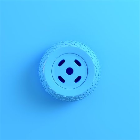 simsearch:400-08495449,k - Car wheel on bright blue background. Minimalism concept. 3d render Foto de stock - Super Valor sin royalties y Suscripción, Código: 400-09170646