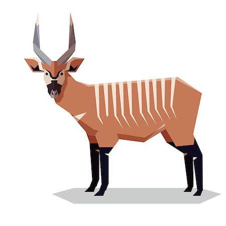 Vector image of the Flat geometric Bongo antelope Stock Photo - Budget Royalty-Free & Subscription, Code: 400-09170671