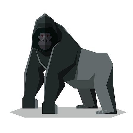simsearch:400-05372772,k - Vector image of the Flat geometric Gorilla Stock Photo - Budget Royalty-Free & Subscription, Code: 400-09170718
