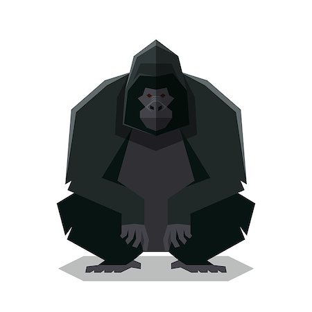 simsearch:400-05372772,k - Vector image of the Flat geometric Gorilla Stock Photo - Budget Royalty-Free & Subscription, Code: 400-09170719