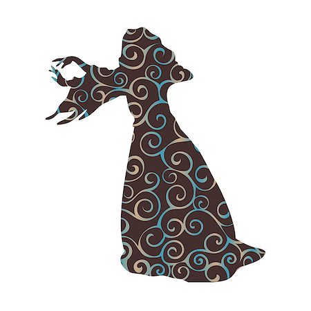 Witchcraft witch magical pattern silhouette fantasy. Vector illustration. Stock Photo - Budget Royalty-Free & Subscription, Code: 400-09170795