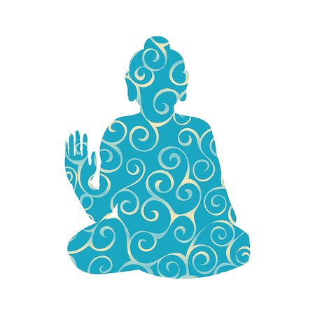 Buddha pattern silhouette traditional religion spirituality. Vector illustration. Stock Photo - Budget Royalty-Free & Subscription, Code: 400-09170790