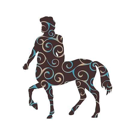 Centaur pattern silhouette ancient mythology fantasy. Vector illustration. Stock Photo - Budget Royalty-Free & Subscription, Code: 400-09170791