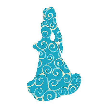 Snow Maiden pattern silhouette new year. Vector illustration. Stock Photo - Budget Royalty-Free & Subscription, Code: 400-09170911