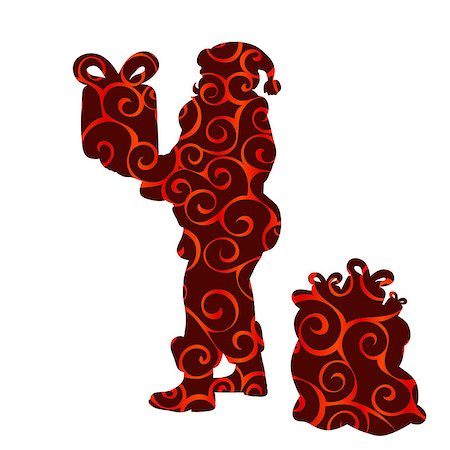 Santa claus pattern silhouette christmas holiday. Vector illustration. Stock Photo - Budget Royalty-Free & Subscription, Code: 400-09170912
