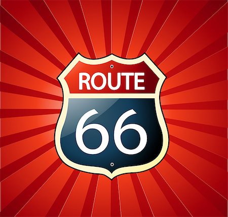 simsearch:400-09225957,k - Route 66 sign Stock Photo - Budget Royalty-Free & Subscription, Code: 400-09171071