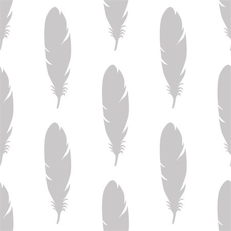 Feather seamless pattern in gray colors. Vector illustrations Foto de stock - Royalty-Free Super Valor e Assinatura, Número: 400-09171223