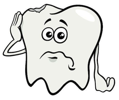 Cartoon Illustration of Sad Tooth Character with Cavity Stock Photo - Budget Royalty-Free & Subscription, Code: 400-09171267