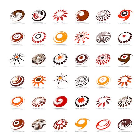 simsearch:400-07986691,k - Design elements set. Abstract icons in warm colors. Vector art. Fotografie stock - Microstock e Abbonamento, Codice: 400-09171370