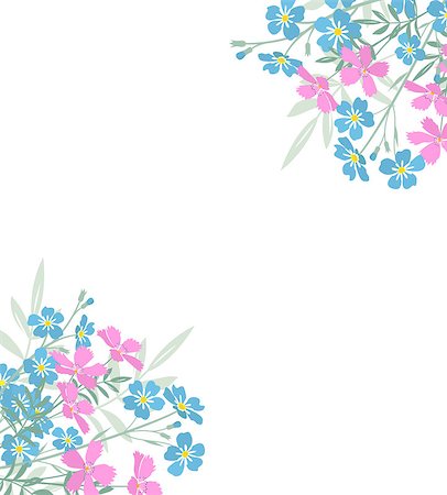 Vector illustration of colorful flowers. Floral decorations on a white background. Foto de stock - Super Valor sin royalties y Suscripción, Código: 400-09171445