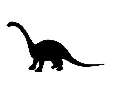 Silhouette Diplodocus dinosaur jurassic prehistoric animal. Vector illustration Stock Photo - Budget Royalty-Free & Subscription, Code: 400-09171497