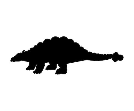 Silhouette Ankylosaurus dinosaur jurassic prehistoric animal. Vector illustration Stock Photo - Budget Royalty-Free & Subscription, Code: 400-09171504