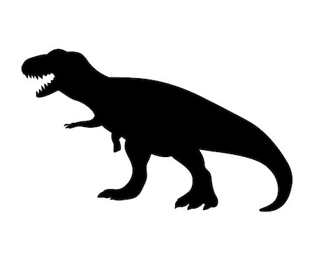 Silhouette Tyrannosaurus dinosaur jurassic prehistoric animal. Vector illustration Stock Photo - Budget Royalty-Free & Subscription, Code: 400-09171501