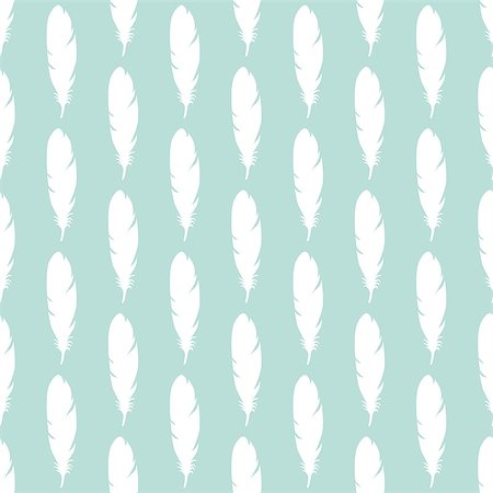Feather seamless pattern in blue colors. Vector illustrations Foto de stock - Royalty-Free Super Valor e Assinatura, Número: 400-09171656