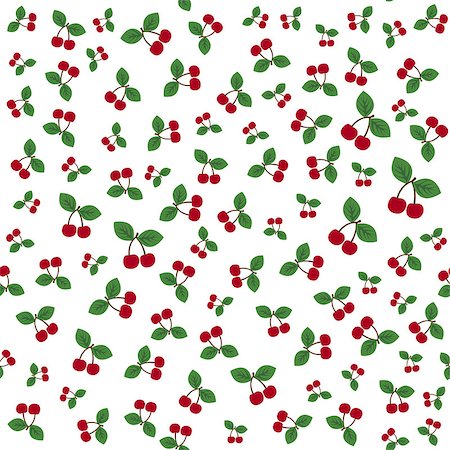 Pair of cherries seamless pattern on white. Vector illustration Foto de stock - Royalty-Free Super Valor e Assinatura, Número: 400-09171650