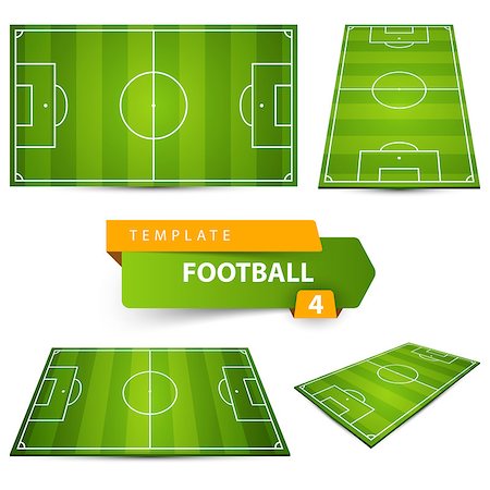 simsearch:400-06875366,k - Football, soccer court. Four items Vector eps 10 Photographie de stock - Aubaine LD & Abonnement, Code: 400-09171672