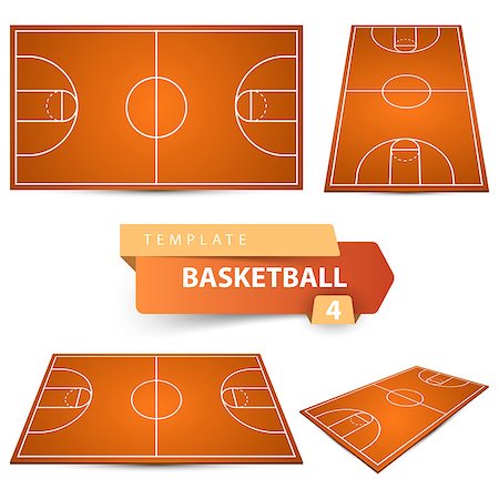 simsearch:400-08318640,k - Basketball court. Four items sport template. Vector eps 10 Foto de stock - Super Valor sin royalties y Suscripción, Código: 400-09171673