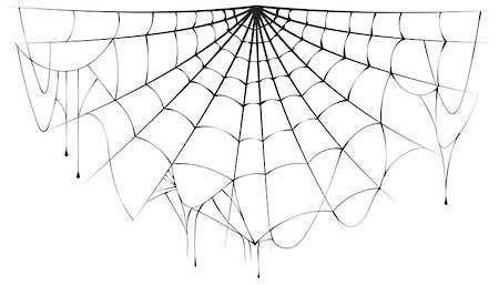 simsearch:400-08200203,k - Torn semicircular spider web over white background. Vector halloween illustration Stock Photo - Budget Royalty-Free & Subscription, Code: 400-09171695