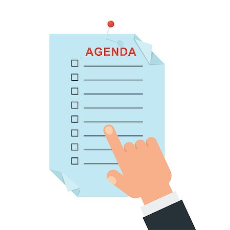 document list icons - Agenda concept. Flat vector cartoon illustration. Objects isolated on a white background. Stock Photo - Budget Royalty-Free & Subscription, Code: 400-09171720