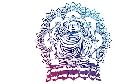 simsearch:400-08754380,k - Buddha over ornate mandala round pattern esoteric, shining buddha in meditation on beautiful and magical mandala can be used as greeting card for Stock Photo - Budget Royalty-Free & Subscription, Code: 400-09171762