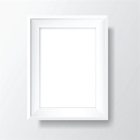 simsearch:400-08621223,k - Blank picture frame template. Realistic white frame with shadow on white wall for photo or poster. Vertical orientation A4 Stock Photo - Budget Royalty-Free & Subscription, Code: 400-09171894