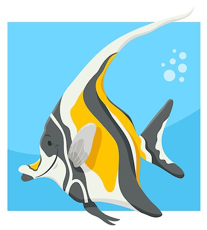 simsearch:400-09171923,k - Cartoon Illustration of Funny Fish Sea Animal Character Photographie de stock - Aubaine LD & Abonnement, Code: 400-09171919