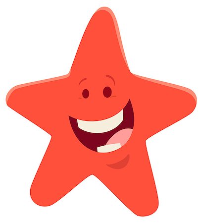 simsearch:400-09171923,k - Cartoon Illustration of Happy Starfish Sea Animal Character Photographie de stock - Aubaine LD & Abonnement, Code: 400-09171927