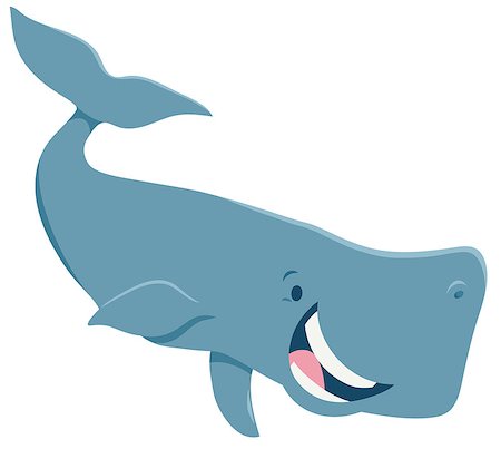 simsearch:400-09171923,k - Cartoon Illustration of Happy Whale Sea Animal Character Photographie de stock - Aubaine LD & Abonnement, Code: 400-09171928