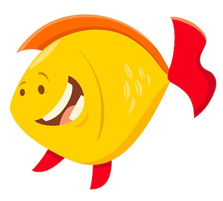 simsearch:400-07222602,k - Cartoon Illustration of Cute Fish Sea Animal Character Photographie de stock - Aubaine LD & Abonnement, Code: 400-09171920