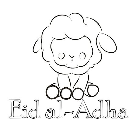 Muslim holiday Eid al-Adha, kurban bairam, image of a lamb on an isolated background, vector illustration Stock Photo - Budget Royalty-Free & Subscription, Code: 400-09172016