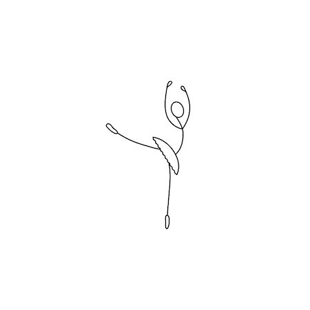 elements of dance action cartoon - Cartoon icon of sketch little stick figure ballet dancer girl Stock Photo - Budget Royalty-Free & Subscription, Code: 400-09172056