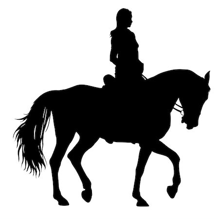 The black silhouette of horse and jockey. Stock Photo - Budget Royalty-Free & Subscription, Code: 400-09172419