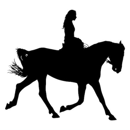 The black silhouette of horse and jockey. Stock Photo - Budget Royalty-Free & Subscription, Code: 400-09172420