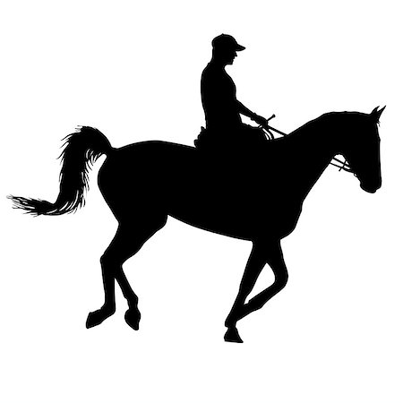 The black silhouette of horse and jockey. Stock Photo - Budget Royalty-Free & Subscription, Code: 400-09172421