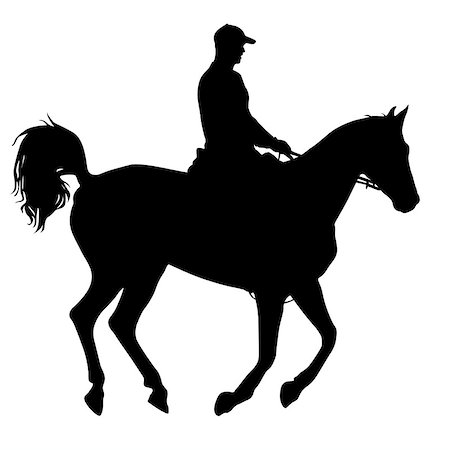 The black silhouette of horse and jockey. Stock Photo - Budget Royalty-Free & Subscription, Code: 400-09172422