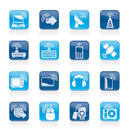 simsearch:400-09172515,k - Wireless and technology icons - vector icon set Stock Photo - Budget Royalty-Free & Subscription, Code: 400-09172486