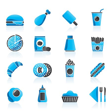 simsearch:400-05704548,k - Fast food and drink icons - vector icon set Foto de stock - Super Valor sin royalties y Suscripción, Código: 400-09172520