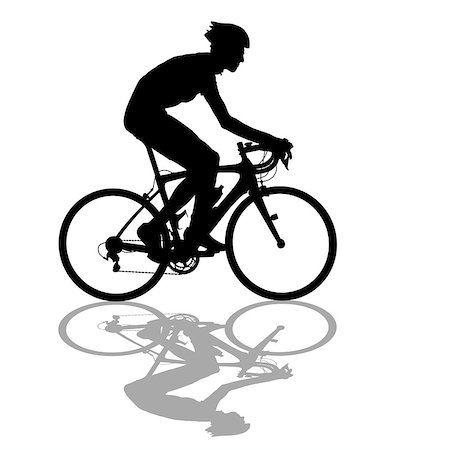 extreme bicycle vector - Silhouette of a cyclist male on white background. Stock Photo - Budget Royalty-Free & Subscription, Code: 400-09172938