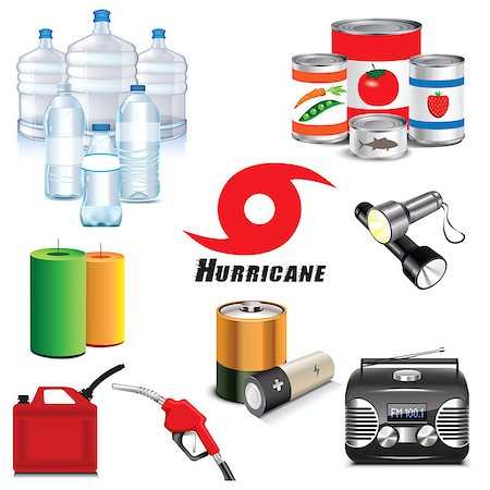 simsearch:400-03972302,k - Vector Illustration of Hurricane preparation icons. Stock Photo - Budget Royalty-Free & Subscription, Code: 400-09172930