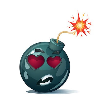 dynamite spark - Cartoon bomb, fuse, wick, spark, tooth icon Love smiley Vector eps 10 Stock Photo - Budget Royalty-Free & Subscription, Code: 400-09172982