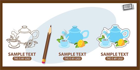 simsearch:400-05311347,k - Teapot and cup, logo. Set of vector illustrations Stock Photo - Budget Royalty-Free & Subscription, Code: 400-09173003