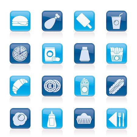 simsearch:400-05704548,k - fast food and drink icons - vector icon set Foto de stock - Super Valor sin royalties y Suscripción, Código: 400-09173183